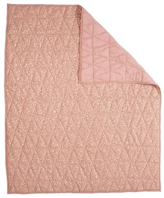 Ružová deka prešívaná so vzorom zlatých konfiet