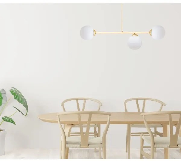 Luster na tyči FIRA 3xE27/60W/230V zlatá