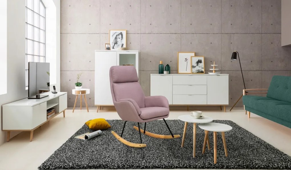 Hojdacie kreslo Lindberg, staroružová látka