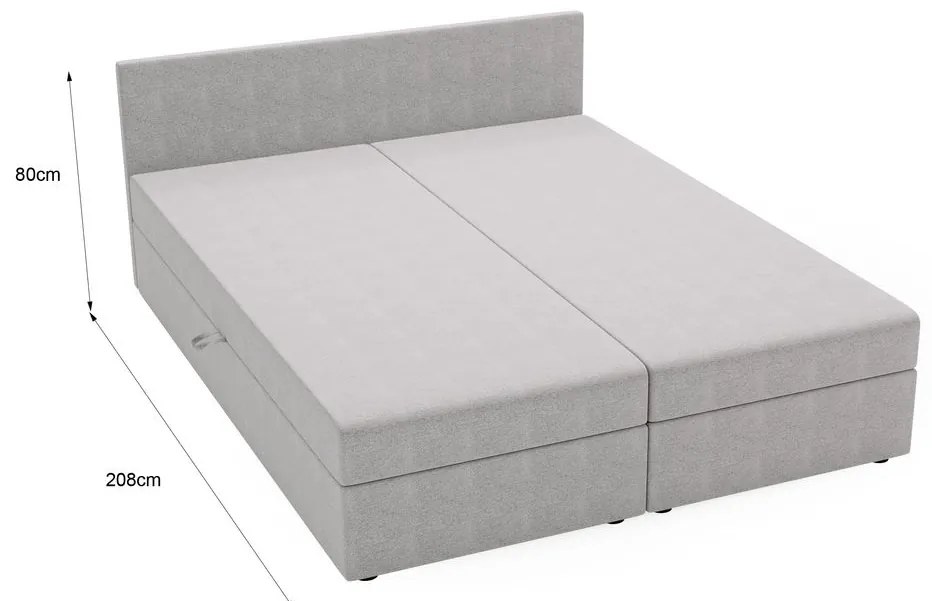 Čalúnená posteľ 180x200 SUVI 2 s úložným priestorom - biela