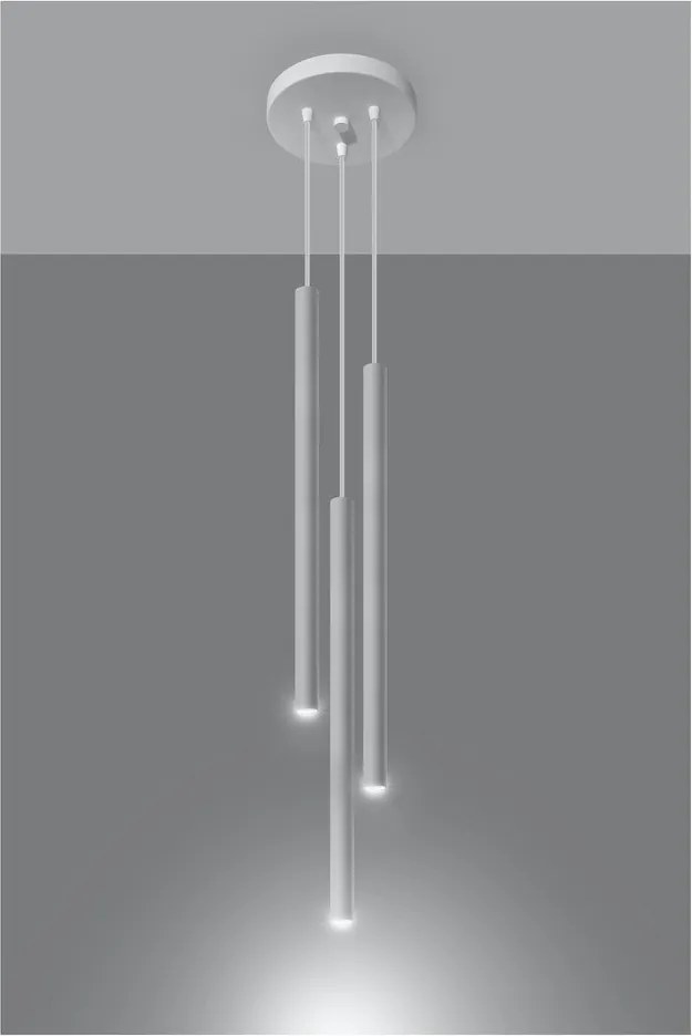 Biele kovové závesné svietidlo ø 20 cm Fideus – Sollux