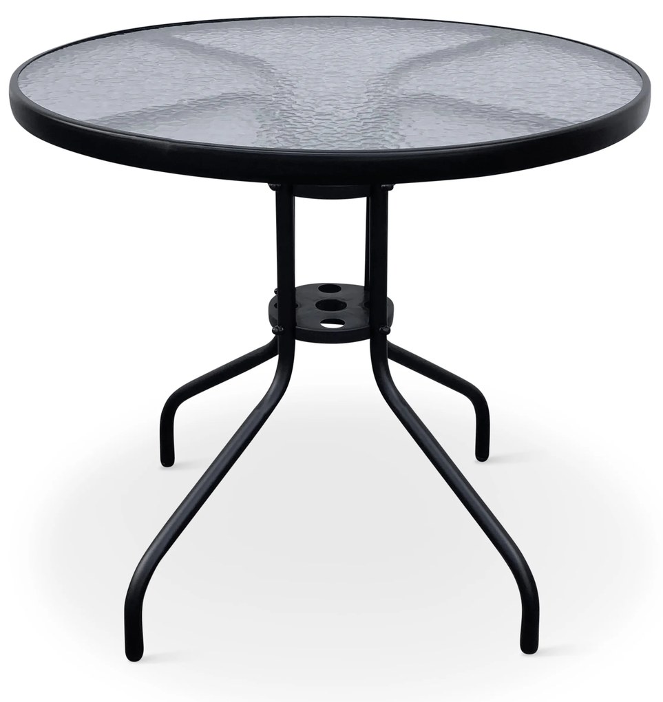 Záhradný jedálenský set Capri 80 cm + 4x kovová stolička Solano