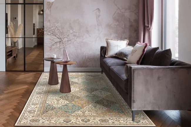 Koberec SOHO 477.27.LA990 OSTA geometrický naturálny béžový / zelený