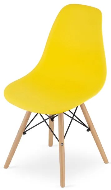 Set troch jedálenských stolička OSAKA žlté (hnedé nohy) (3ks)