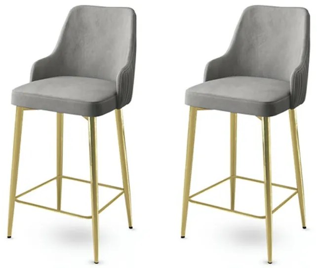 Sada barových stoličiek Enox Grey and Gold, 2 ks
