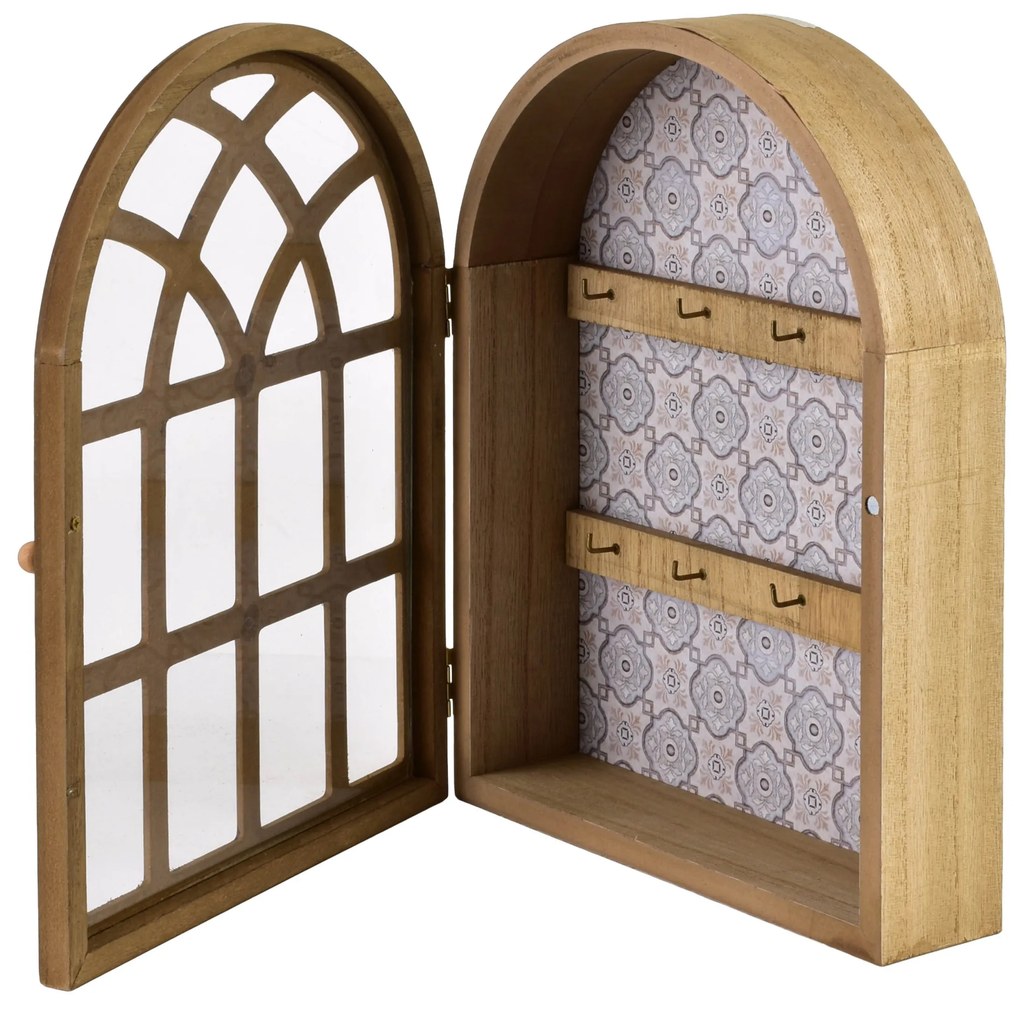 Skříňka na klíče STACY Finestra 28x21 cm hnědá