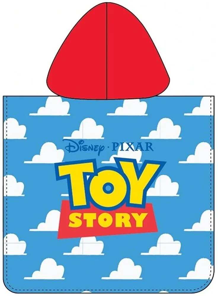 Detské plážové pončo - osuška s kapucňou Toy Story - Príbeh Hračiek - 100 % bavlna, gramáž 300 g/m², 50 × 115 cm, pre deti 3 až