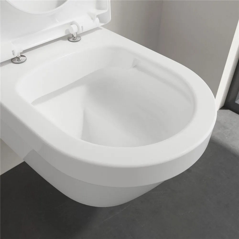 VILLEROY &amp; BOCH Architectura Combi-Pack, závesné WC s DirectFlush + WC sedátko s poklopom, s QuickRelease a Softclosing, biela alpská, s povrchom CeramicPlus, 4694HRR1