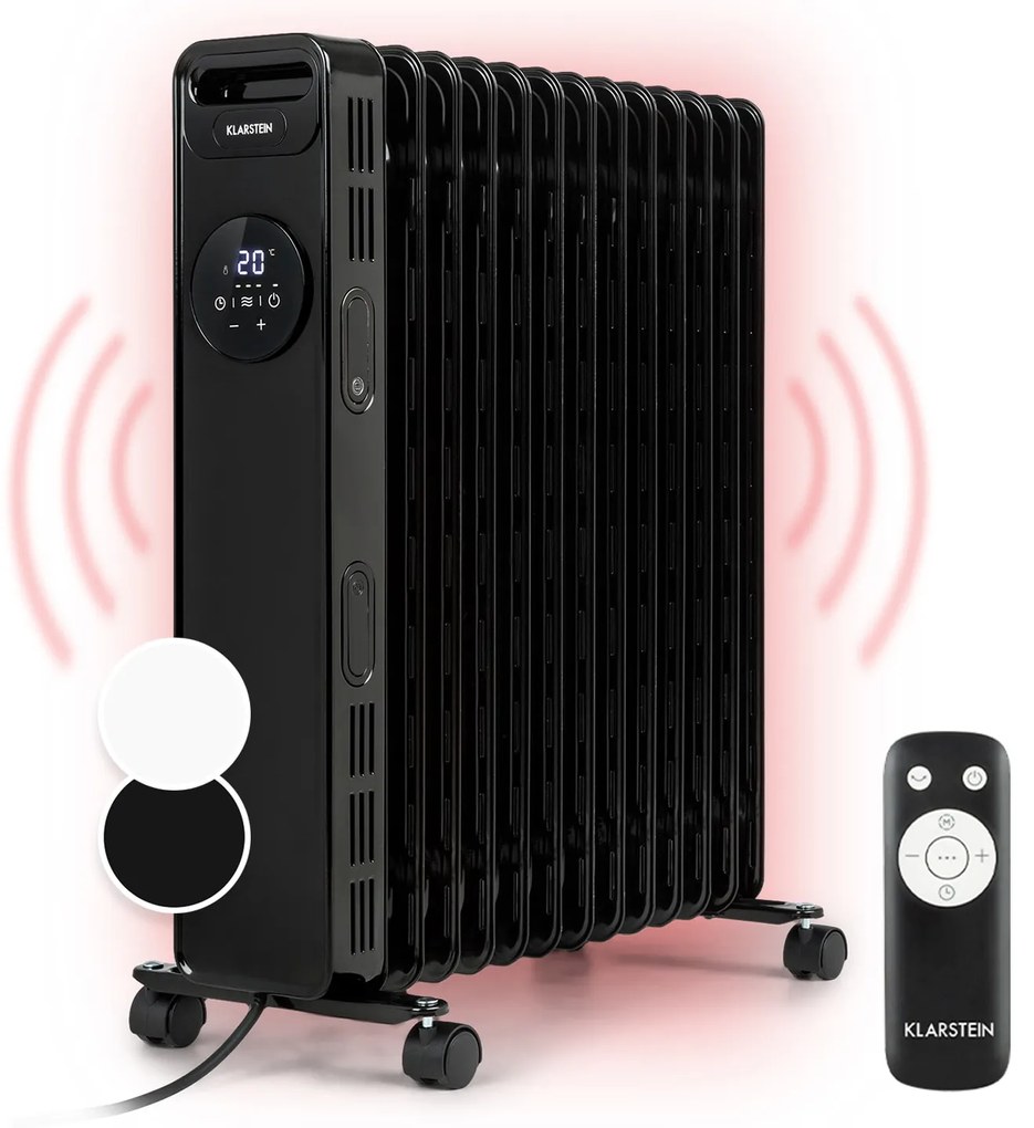 Thermaxx Heatstream, olejový radiátor, 2500 W, 5-35 °C, 24-hod. časovač, čierny