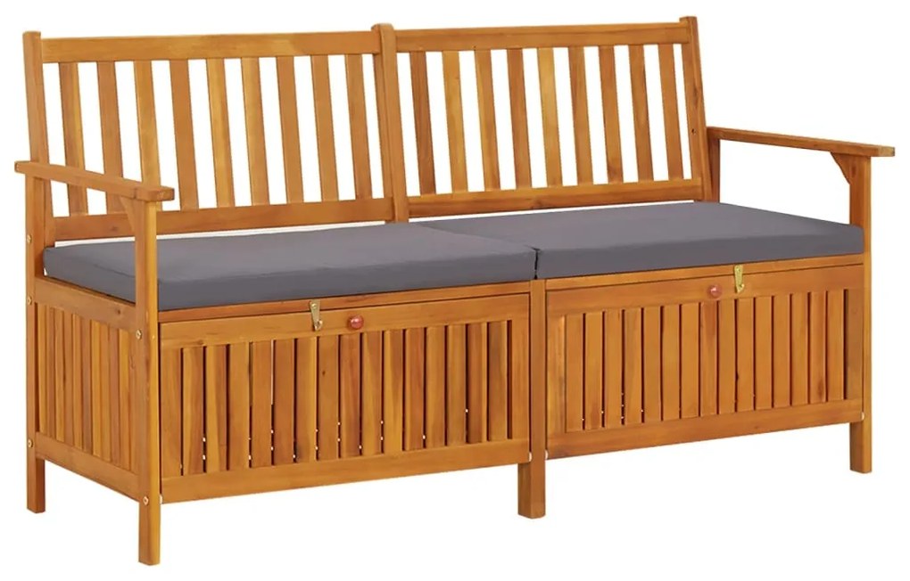 vidaXL Úložná lavica s vankúšom 148 cm masívne akáciové drevo