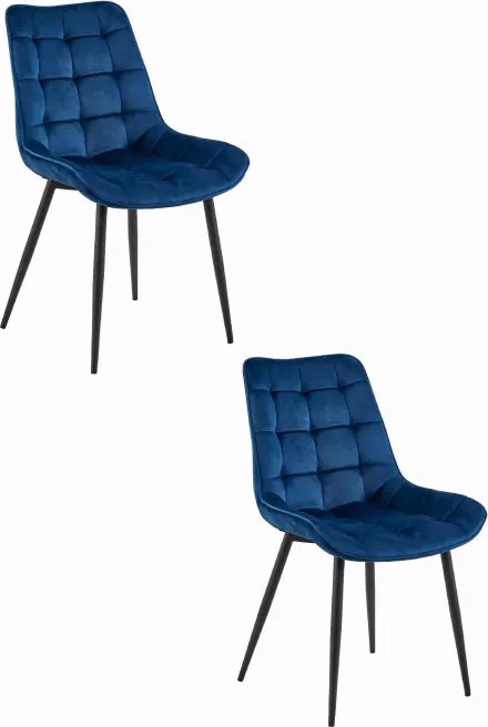 Set dvoch jedálenských stoličiek BERA zamatové granátové / čierne nohy (2ks)