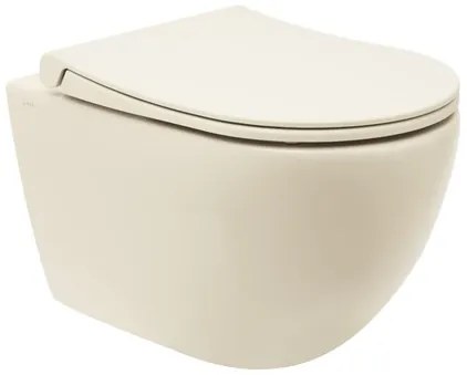 Závesná toaleta s doskou softclose VitrA S60 taupe mat zadný odpad 7510-020-6319