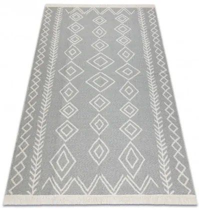 Koberec TWIN 23000 Boho,  romby sivý / krémový