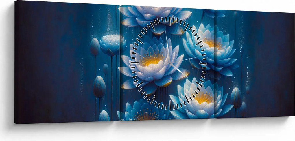 Obraz - Lekná pod hladinou (s hodinami) (90x30 cm)