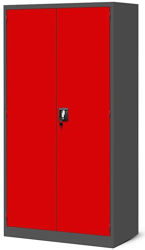 Skriňa Szymon kovová antracit/červená