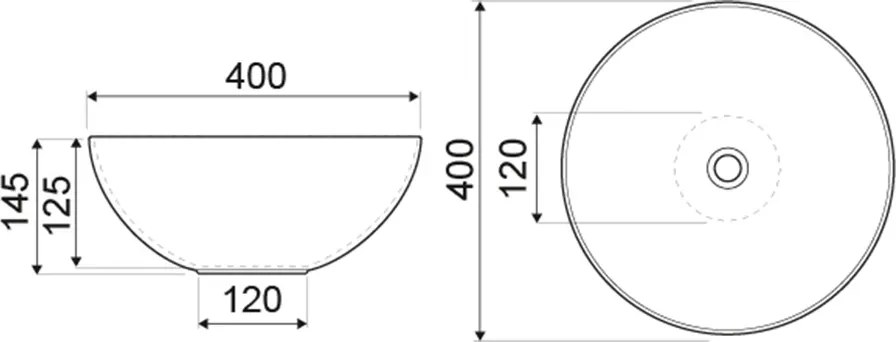 Novoterm Keramické umývadlo na dosku NV-KR-301 BW (ø 40 cm)