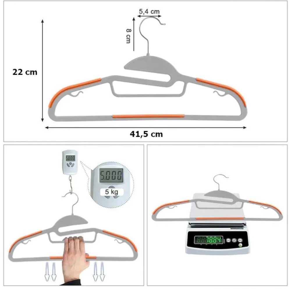 Sada 10 ks ramínek FLEXI šedo-oranžová