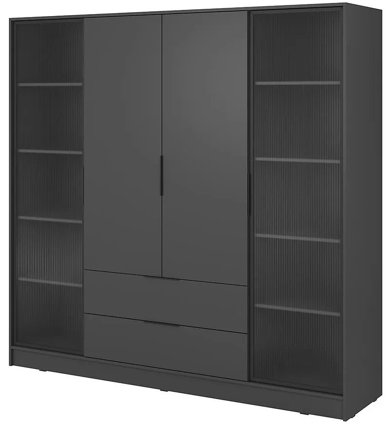 Skriňa Kelly 4D RD grafit s LED