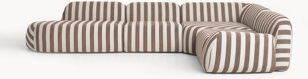 XL modulárna pruhovaná rohová pohovka Wolke