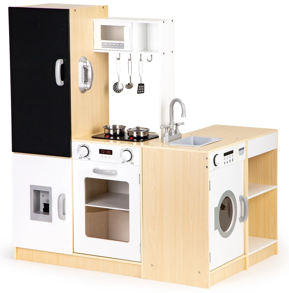 Drevená kuchynka pre deti samostatné segmenty XXL doska + LED ECOTOYS