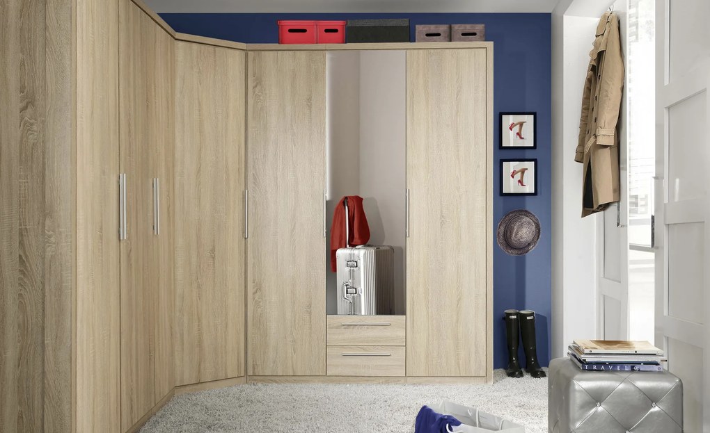 Sconto Rohová šatníková skriňa ALEXA