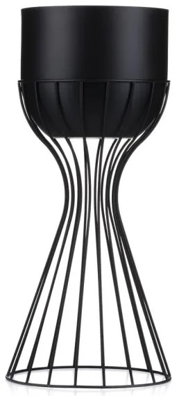 Kovový kvetináč LOFT 46x20 cm čierna