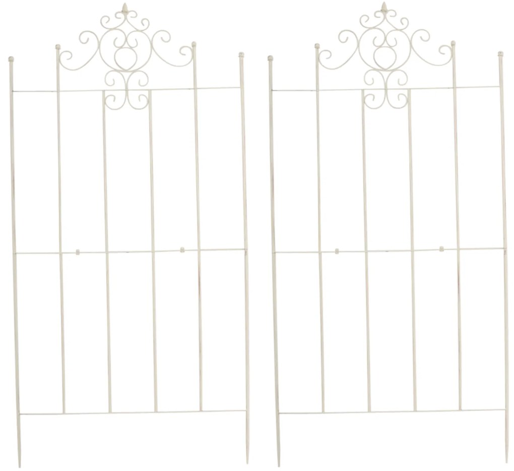 2x Mriežka na popínavé rastliny Paula - 180 x 85,5 cm - Krémová antik