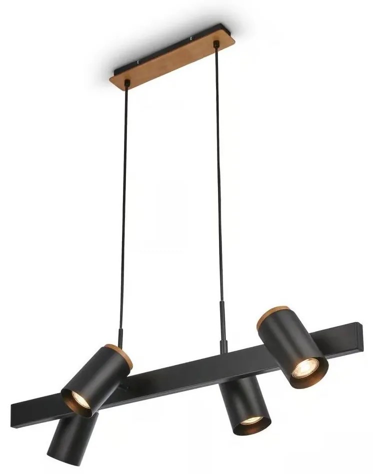 Briloner 4059045 - Závesné svietidlo ERA na lankách 4xGU10/10W/230V čierne