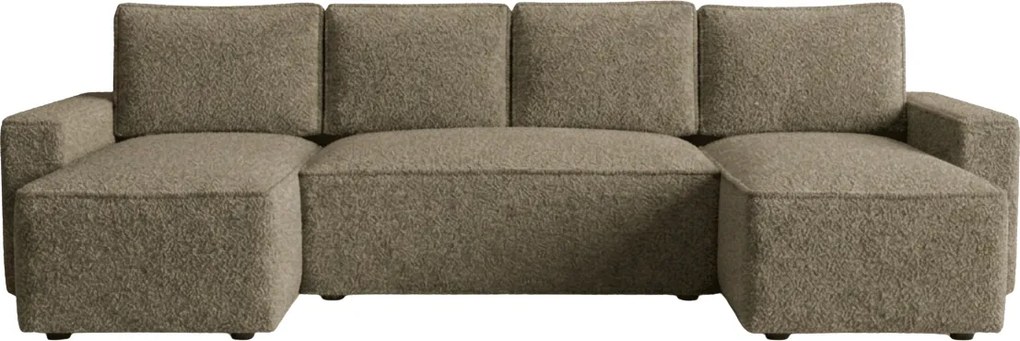 AKCE Rozkladacia sedacia súprava do U SMART BOUCLE 303x143 cm, tmavo béžová II. akosť