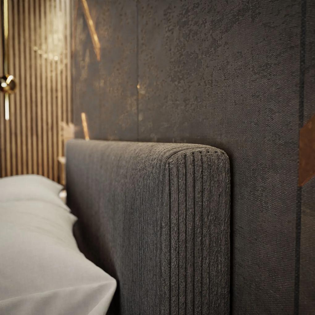 Čalúnená  manželská posteľ ADRIANA s úložným priestorom 160x200  tmavo hnedá