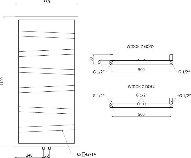 Mexen, Mexen Zoom dekoratívny kúpeľňový radiátor 1100 x 530 mm, 376 W, biely - W130-1100-530-00-20