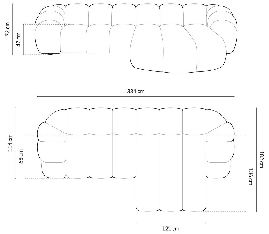 Zelená rohová pohovka (pravý roh) Diana – Micadoni