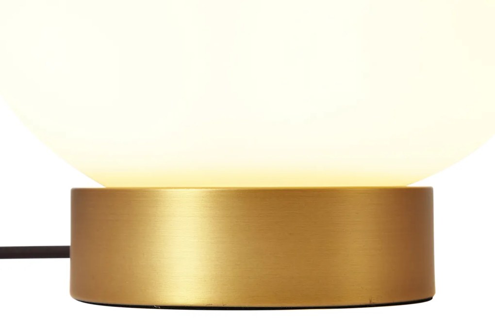 Dizajnová stolná lampa mosadzná s opálovým sklom - Sally