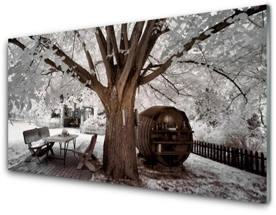 Obraz na skle Strom príroda 140x70 cm