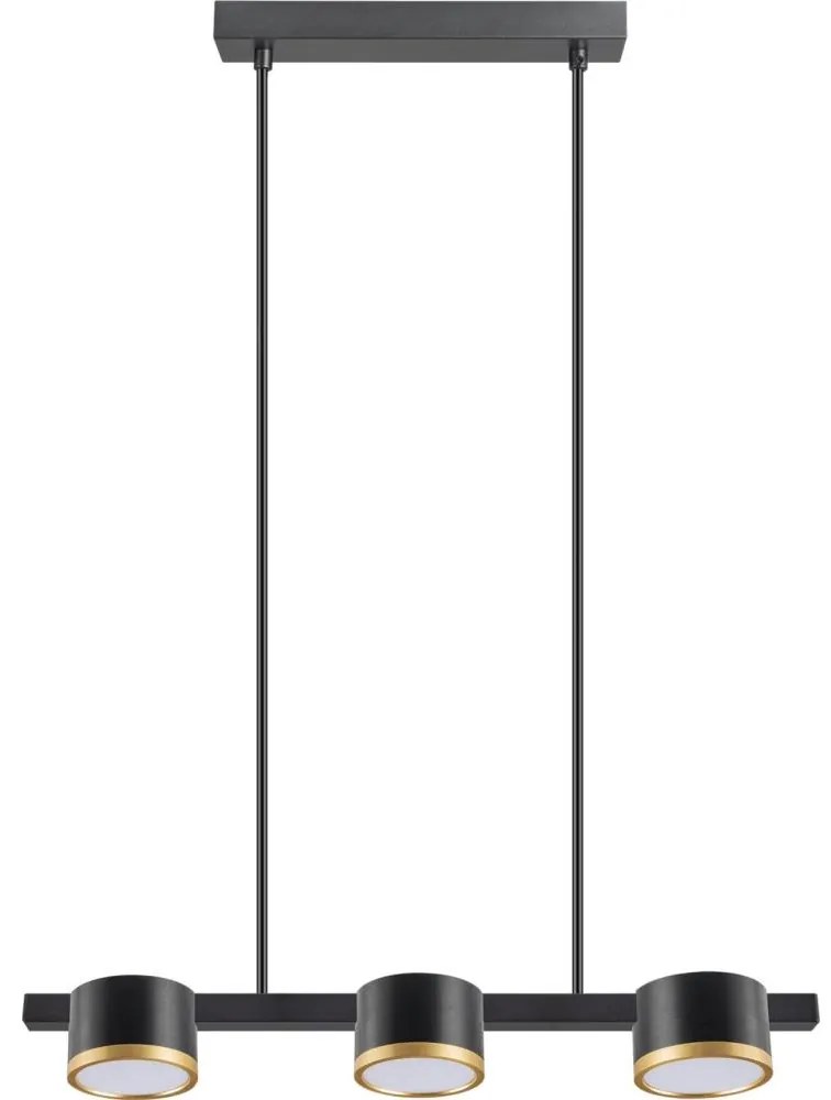 LED Luster na lanku MIRELLA 3xGX53/6W/230V čierna