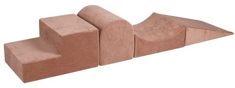 Béžové zamatové penové ihrisko 45x193x30 cm Montessori – Meowbaby