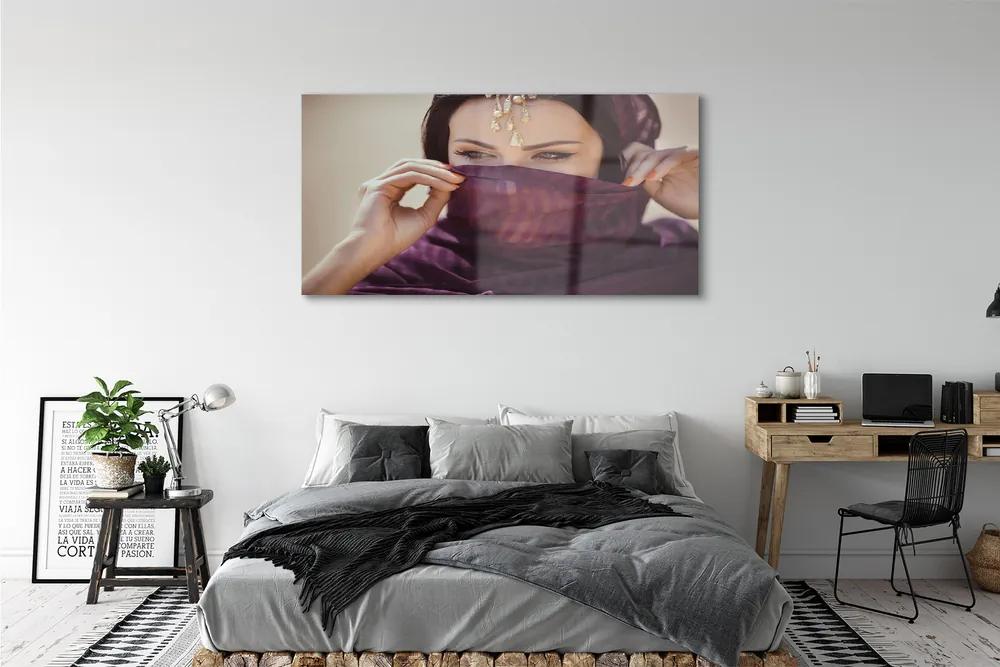 Obraz plexi Žena purple materiál 140x70 cm