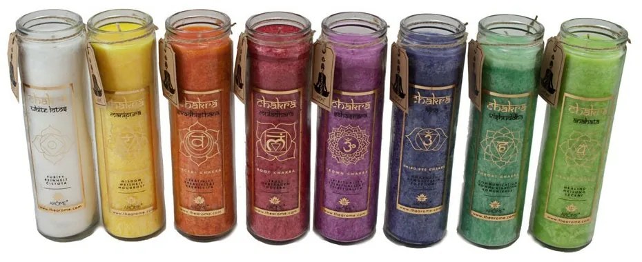 Arome Vysoká vonná svieca Chakra Kreativita, vôňa orchidej a granátové jablko, 320 g