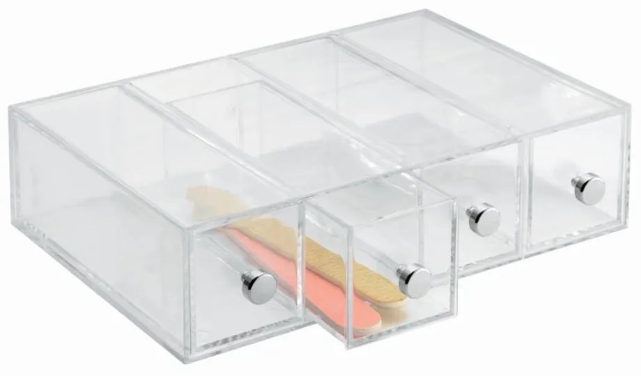 Transparentný úložný box so 4 zásuvkami iDesign Werso
