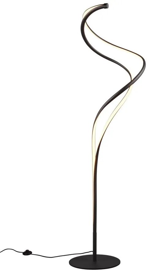 Čierna LED stojacia lampa s kovovým tienidlom (výška 160 cm) Nala – Trio Select