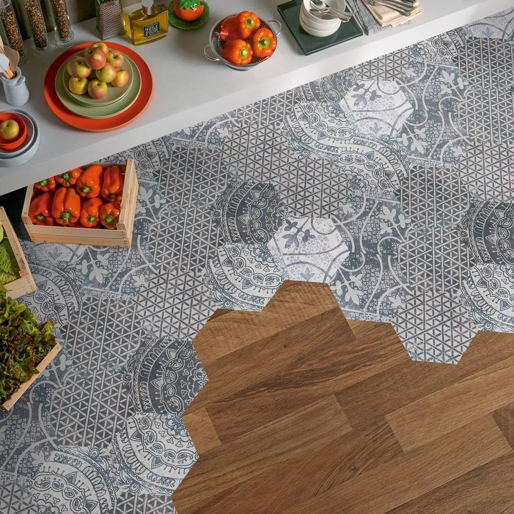 Súprava 10 samolepiek na podlahu Ambiance Quento, 40 × 90 cm