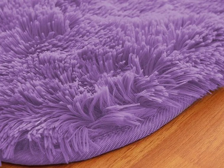 TZ Fialový obdĺžnikový shaggy koberec Lana Rozmer: 80x150 cm