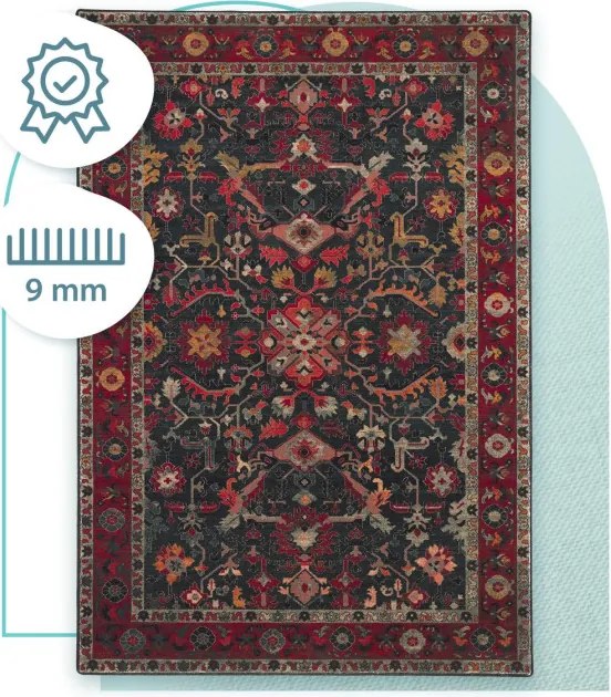 Koberec OMEGA Polonia Verano červený / antracitový