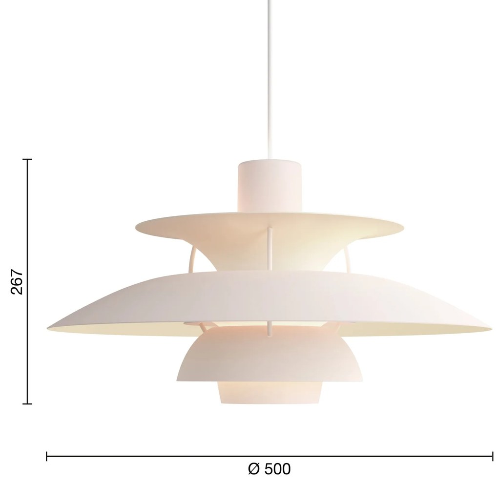 Louis Poulsen Závesná lampa PH 5 Monochrome Pale blush