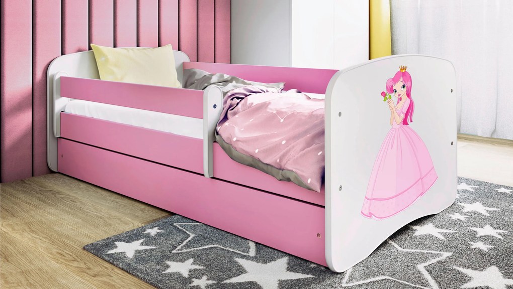 XXXLutz POSTEĽ PRE DETI A MLÁDEŽ 80/160 cm, biela, pink MID.YOU - Detské izby - 00214200023F