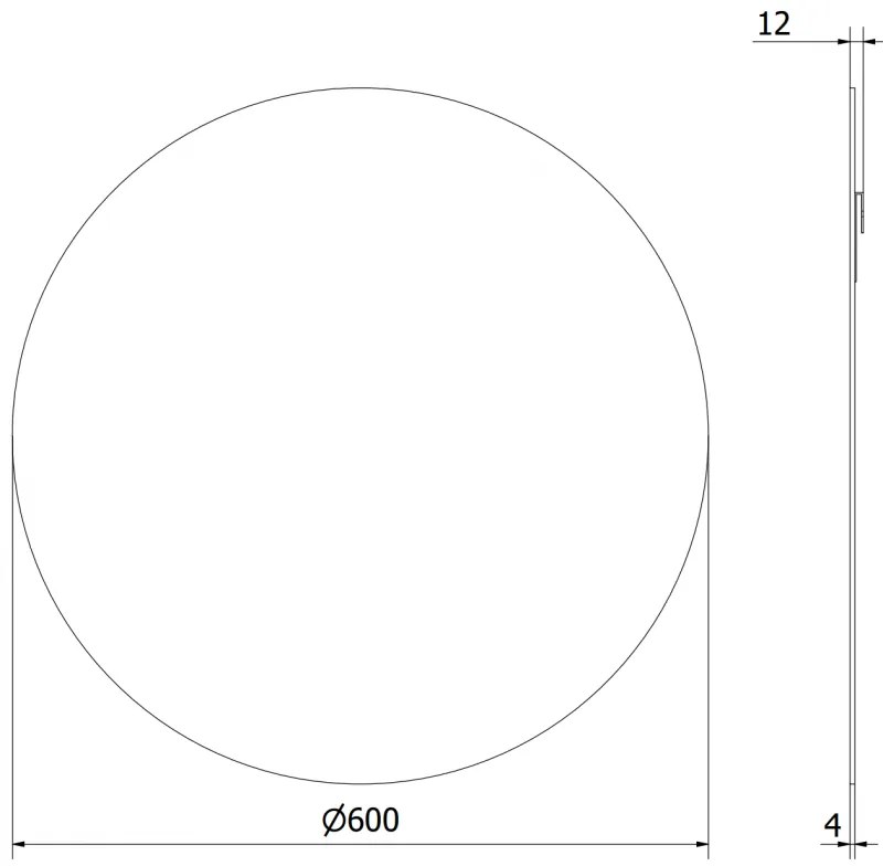 Mexen Alto, okrúhle kúpeľňové zrkadlo 60 cm, 9853-060-060-000-00