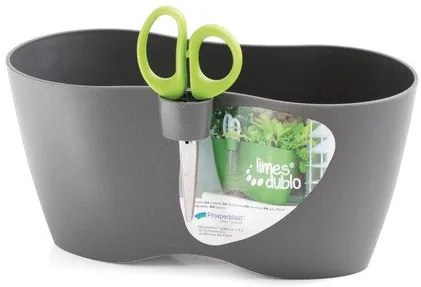 Kvetináč s nožnicami LIMES DUBLO grafit 25cm