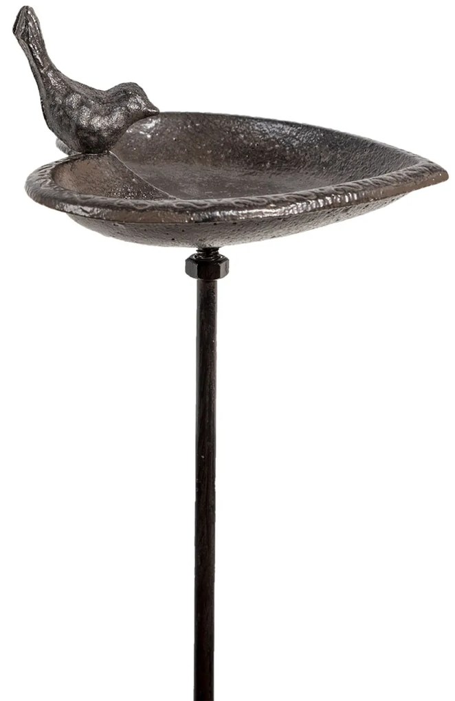 Čierno hnedé kovové náustok v tvare srdca s vtáčikom - 14 * 13 * 86 cm