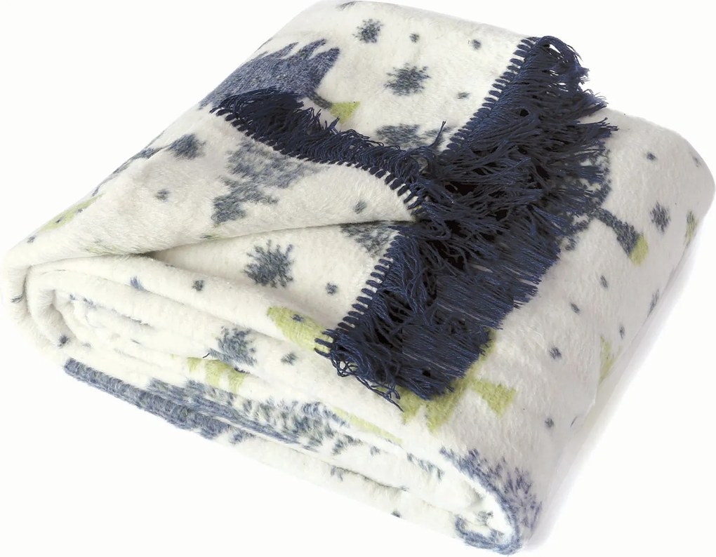 VIANOČNÁ BAVLNENÁ DEKA RUDY13 150X200 CM VZOROVANÁ