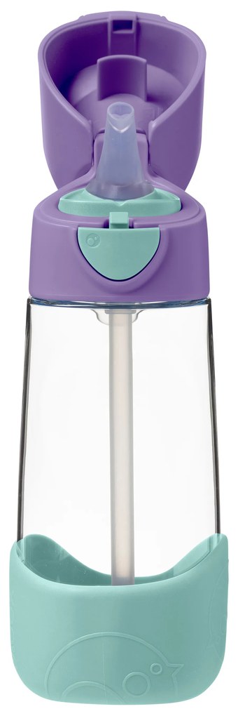 Fľaša na pitie so slamkou 450 ml - lilac pop